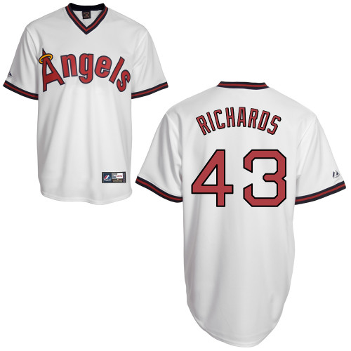 Garrett Richards #43 MLB Jersey-Los Angeles Angels of Anaheim Men's Authentic Cooperstown White Baseball Jersey